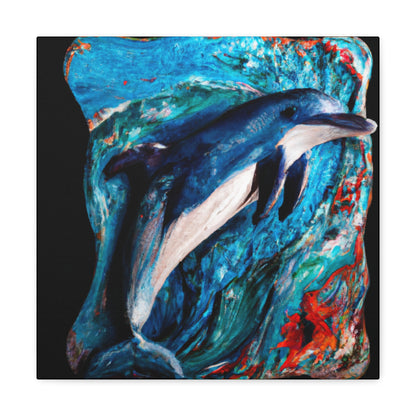 Dolphins in Harmony. - Canvas