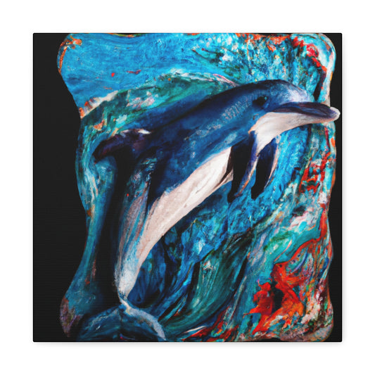 Dolphins in Harmony. - Canvas