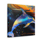 Dolphin Swim Seascape - Canvas