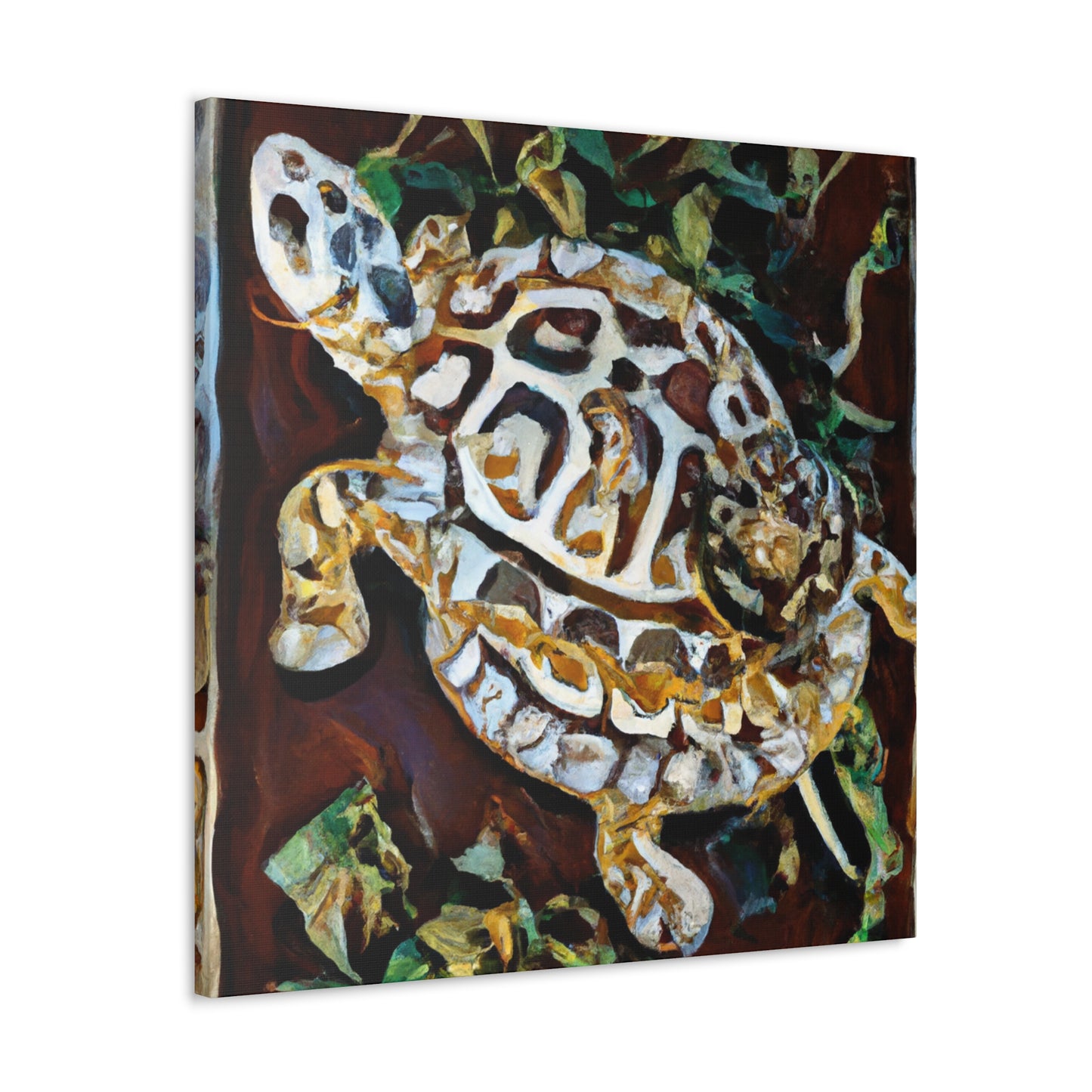 "Box Turtle in Bloom" - Canvas