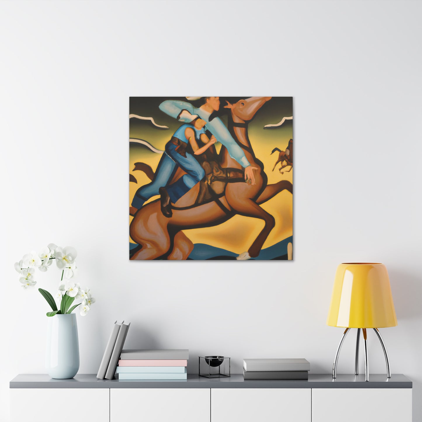 "Cowboy's Sunset Canvas" - Canvas