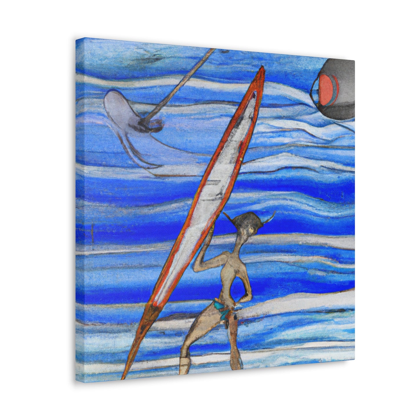 Surfers Ride the Wave - Canvas