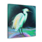 "Winter Egret Snowscape" - Canvas