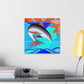 "Dancing Dolphin Deco" - Canvas