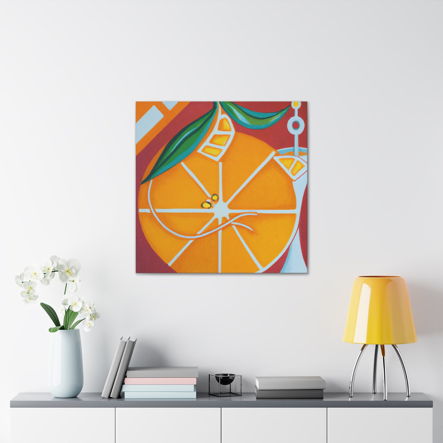 "Orange, Art Deco Glow" - Canvas