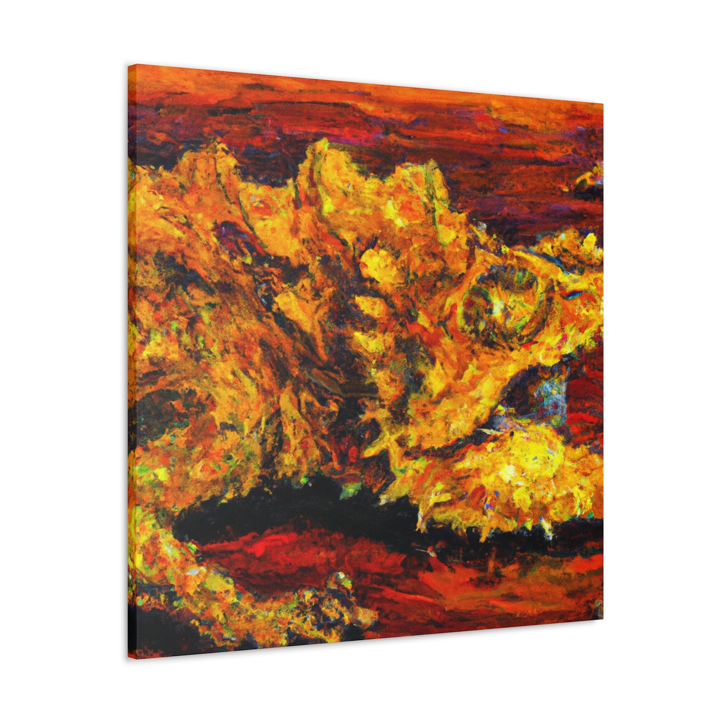 Horned Lizard Expressionism - Canvas