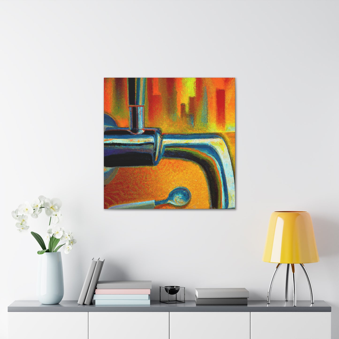 "Bar Tap Landscape Scene" - Canvas