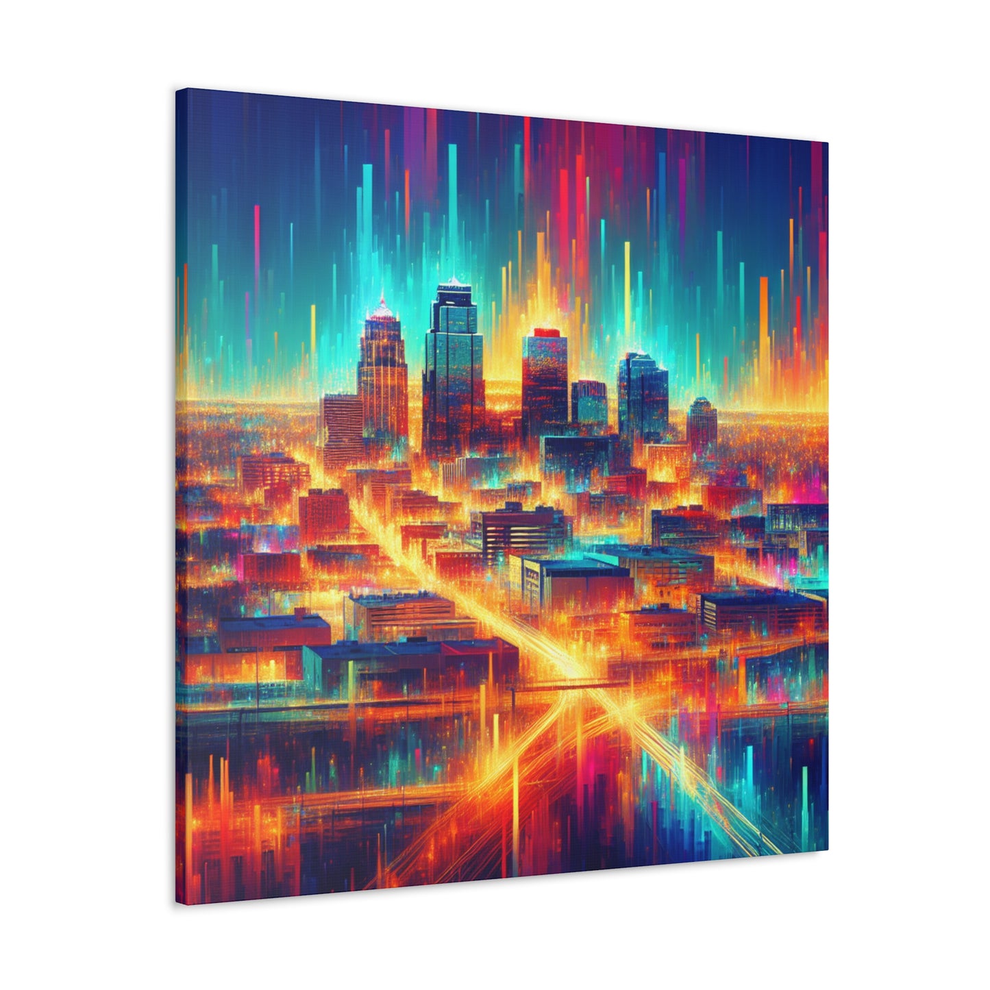 "Emerald City's Vibrant Symphony" - Canvas