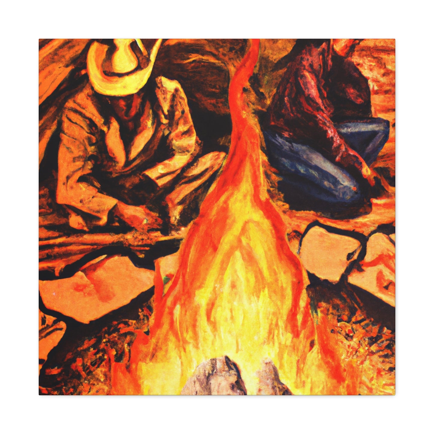 Campfire by Candlelight - Canvas