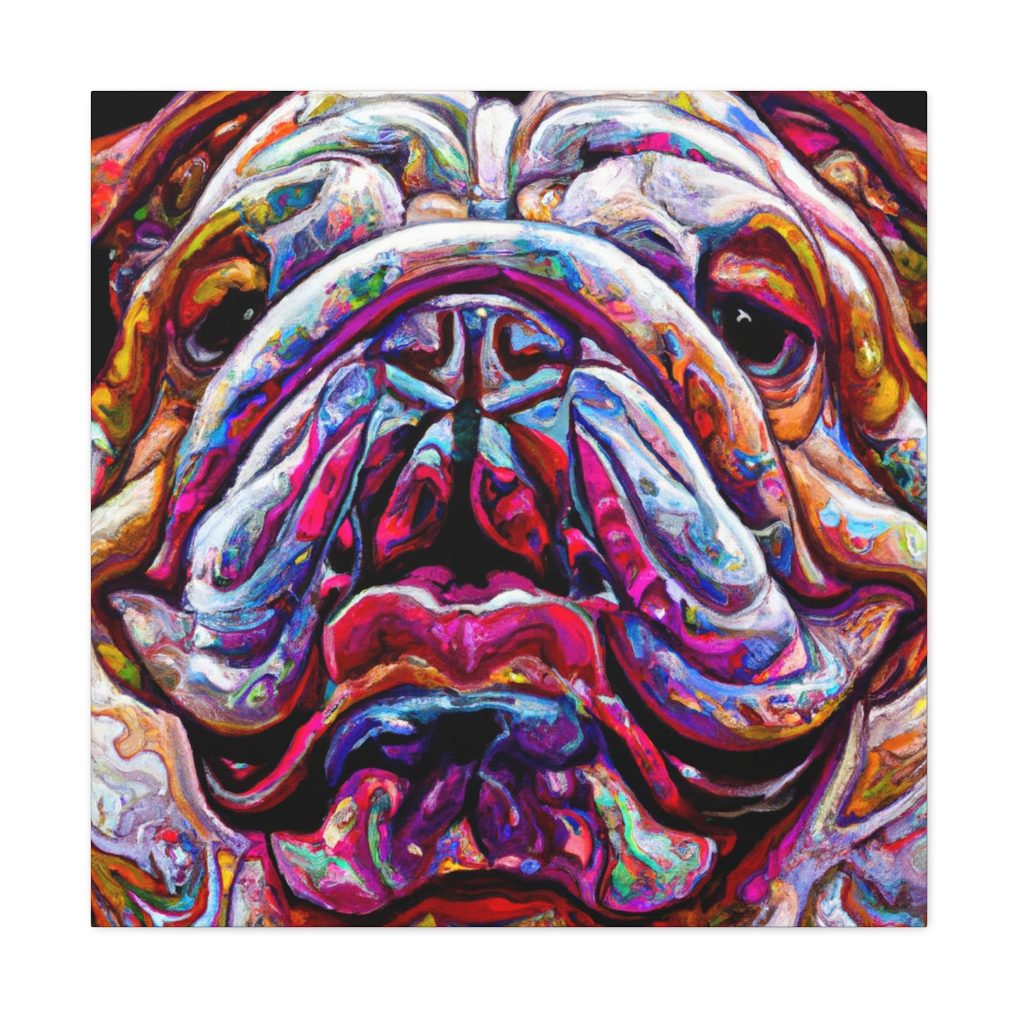 "Playful English Bulldog" - Canvas