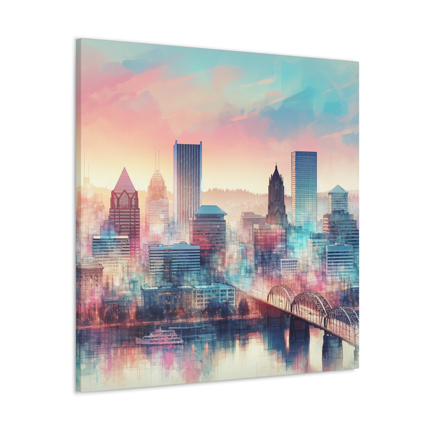 "Urban Symphony in Pixels" - Canvas