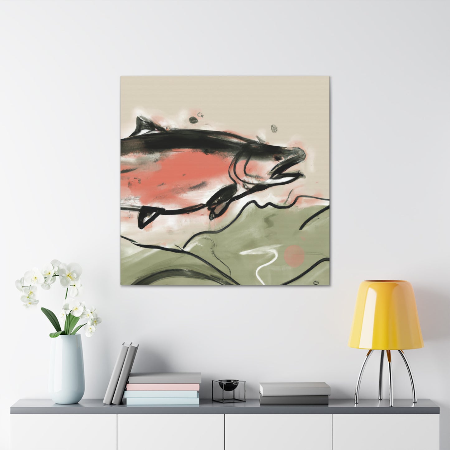 Salmon in Sunset Glow - Canvas