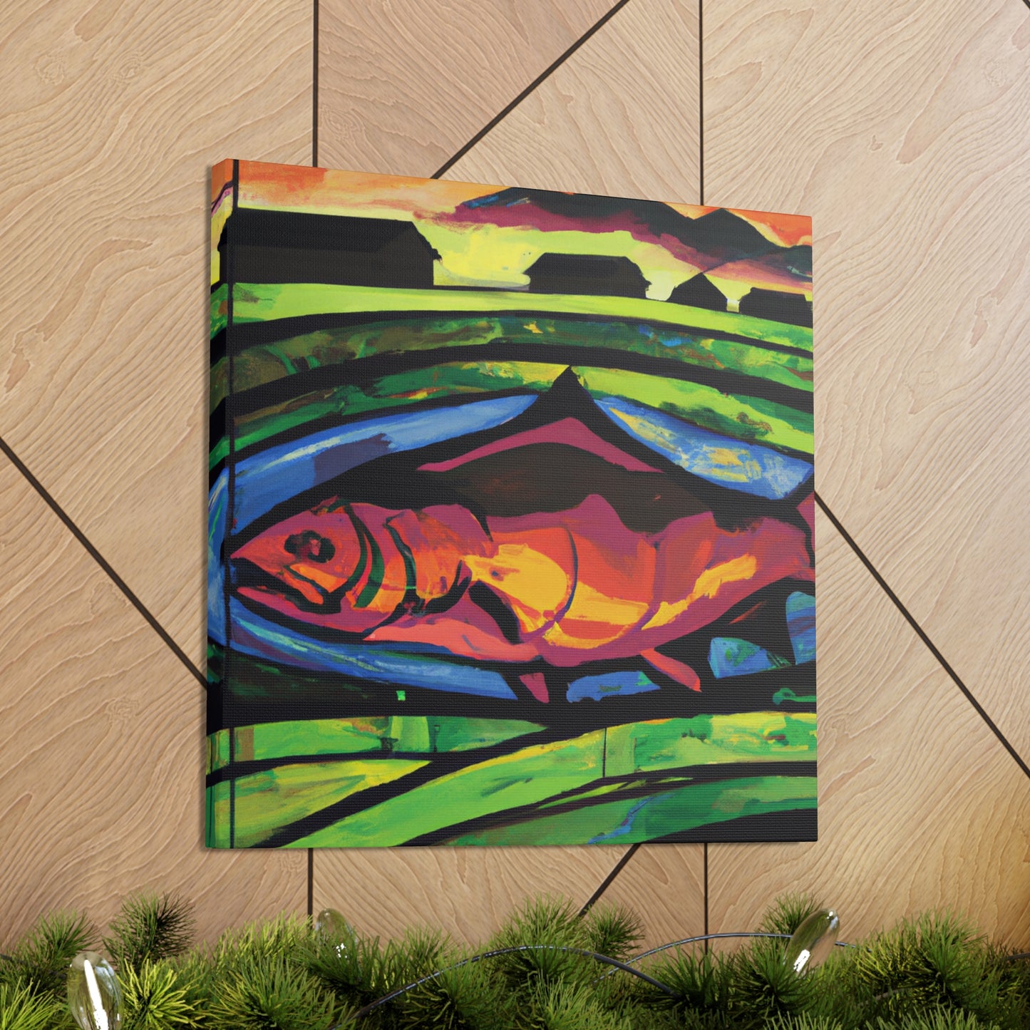 Salmon in the City - Canvas