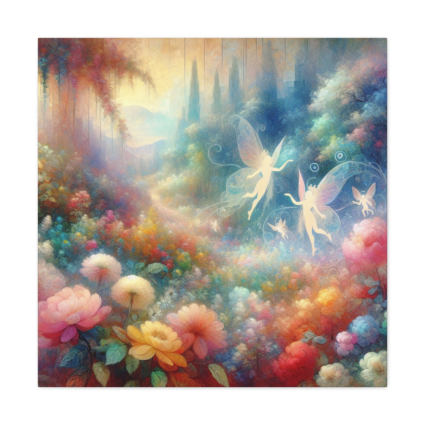 Whimsical Blooms Amidst Secrets - Canvas