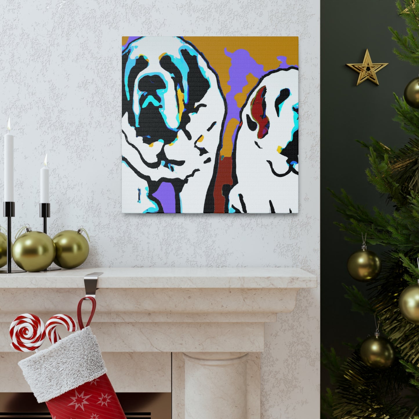 "Saint Bernard in Color". - Canvas