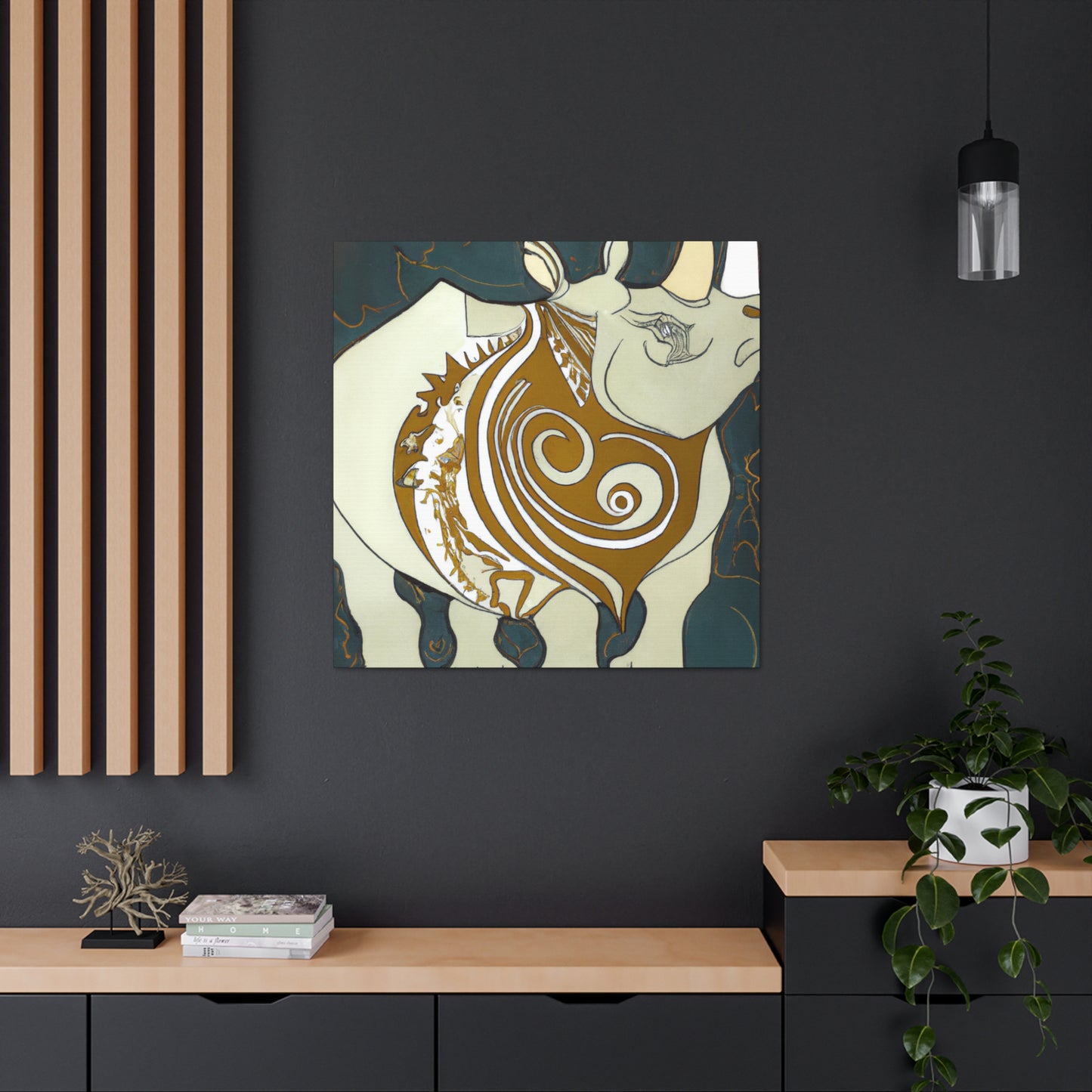 "Majestic Rhinoceros Gaze" - Canvas