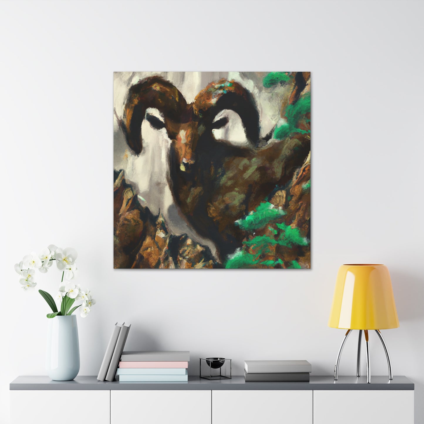 Majestic Rocky Bighorns - Canvas