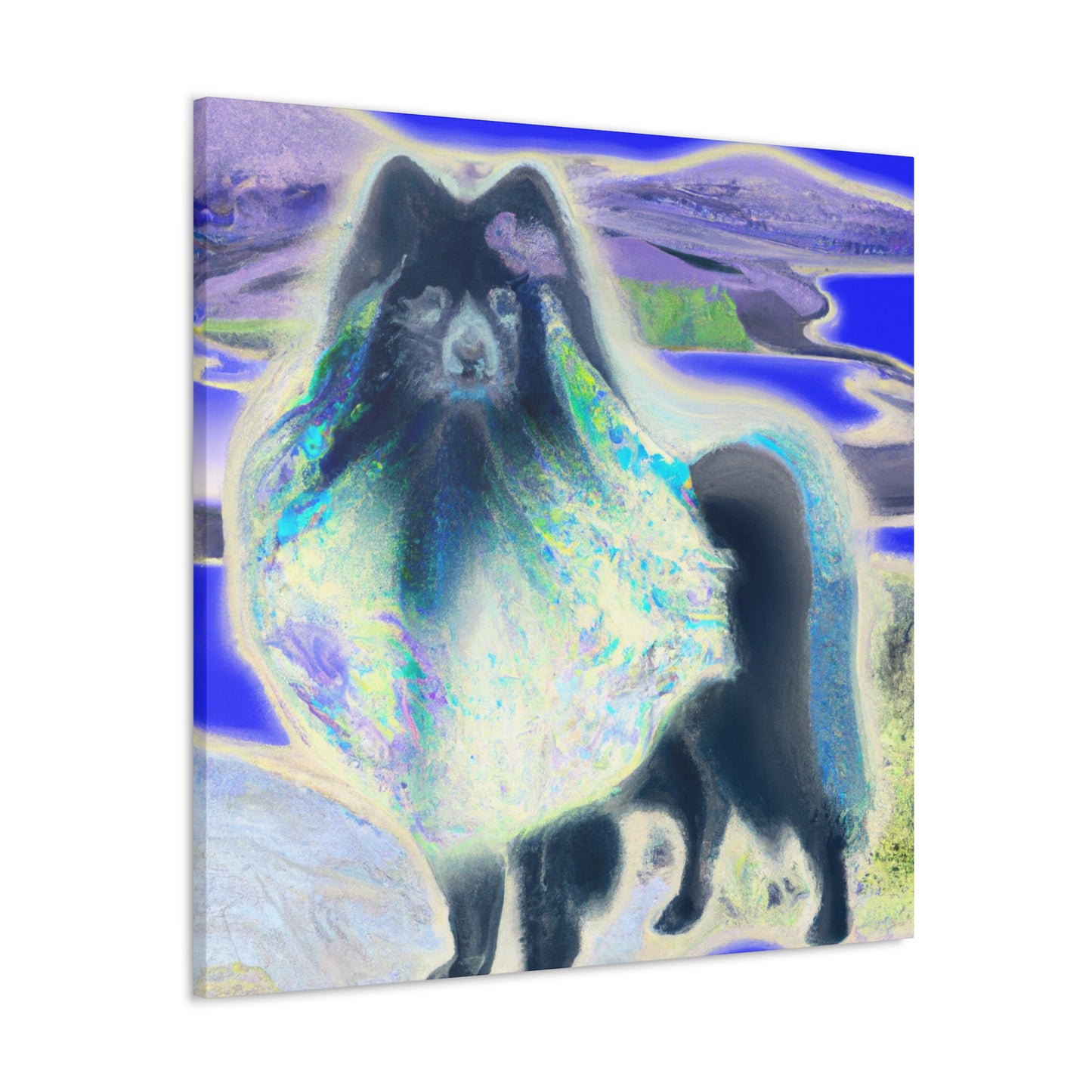 "Keeshond with Surrealism" - Canvas