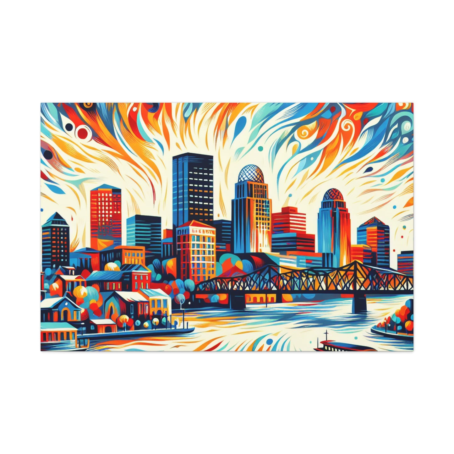 "Colonial Riverfront Charm" - Canvas