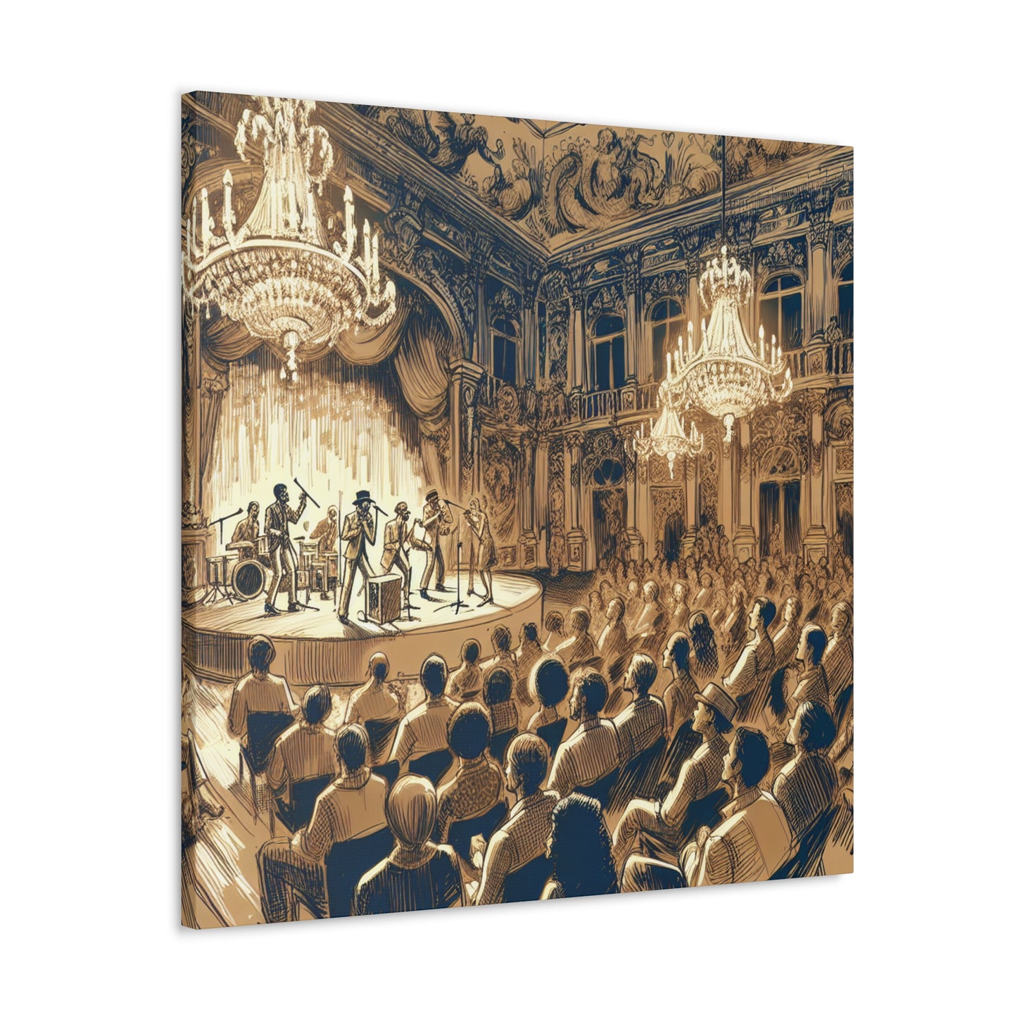 Laughter's Rococo Brilliance - Canvas