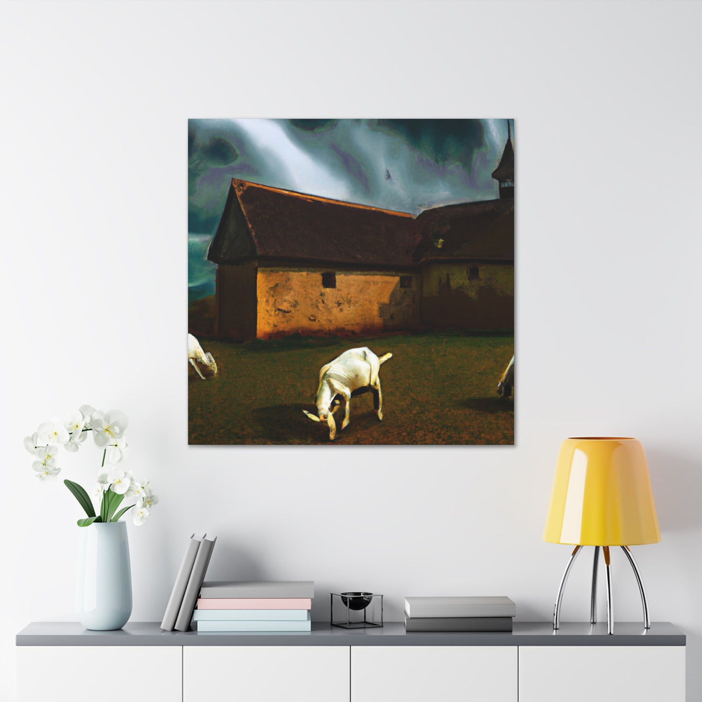 Goat and Greenery Peaceful - Canvas