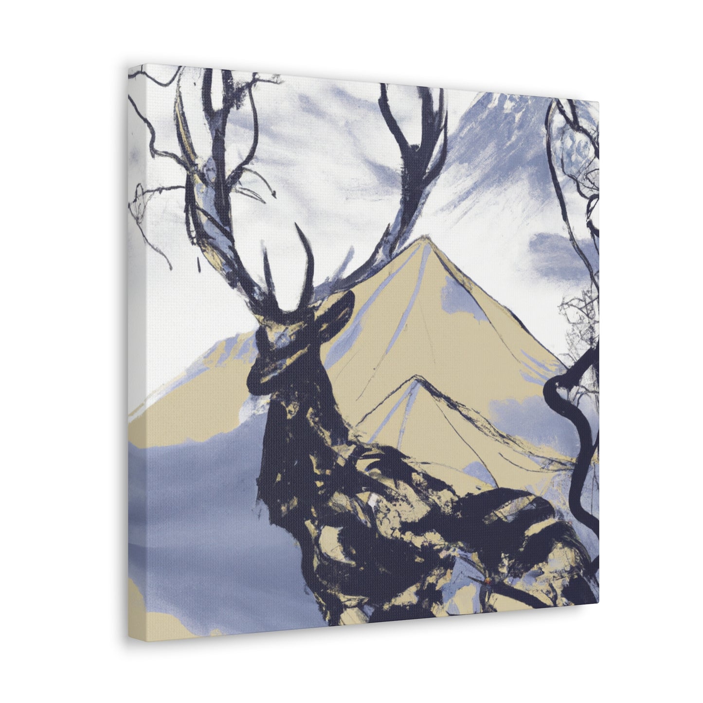 Deer in Moonlight Brilliance - Canvas