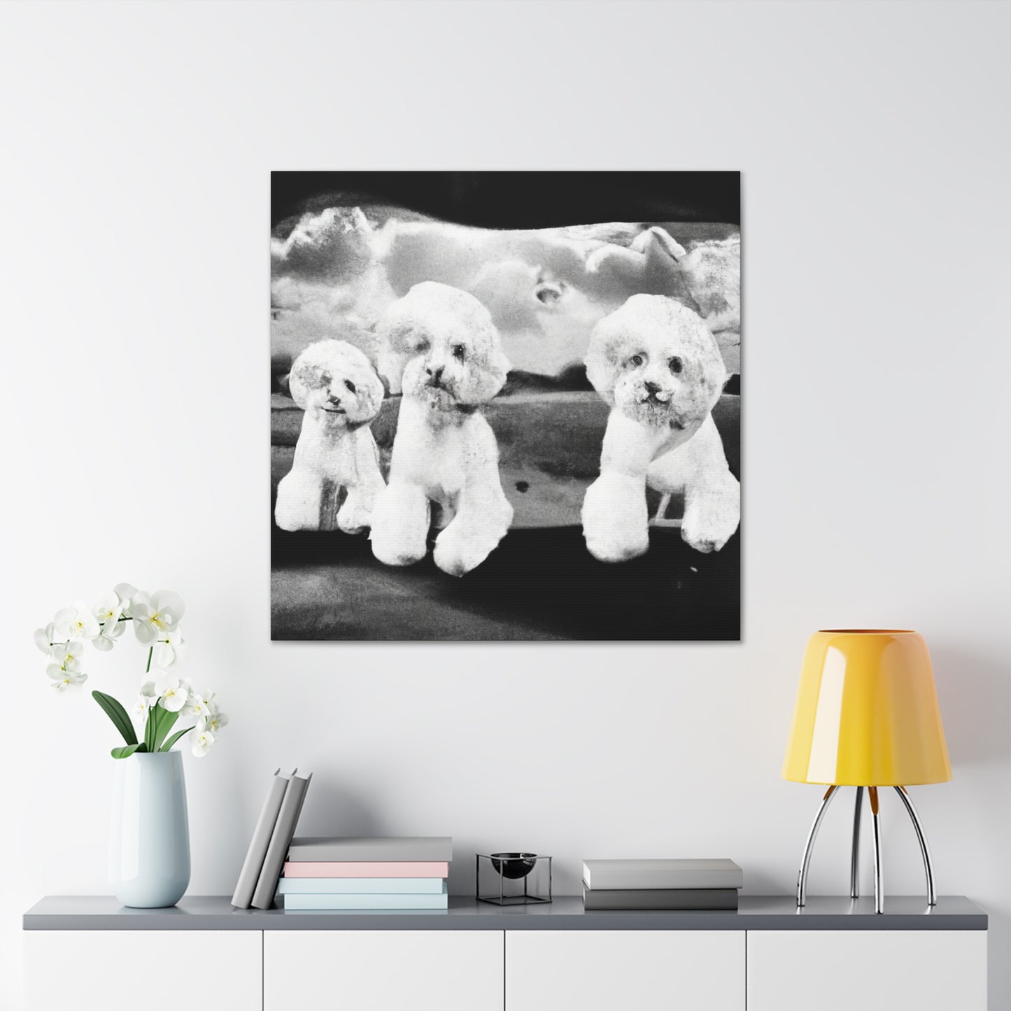 "Dancing Bichon Dreamscape" - Canvas