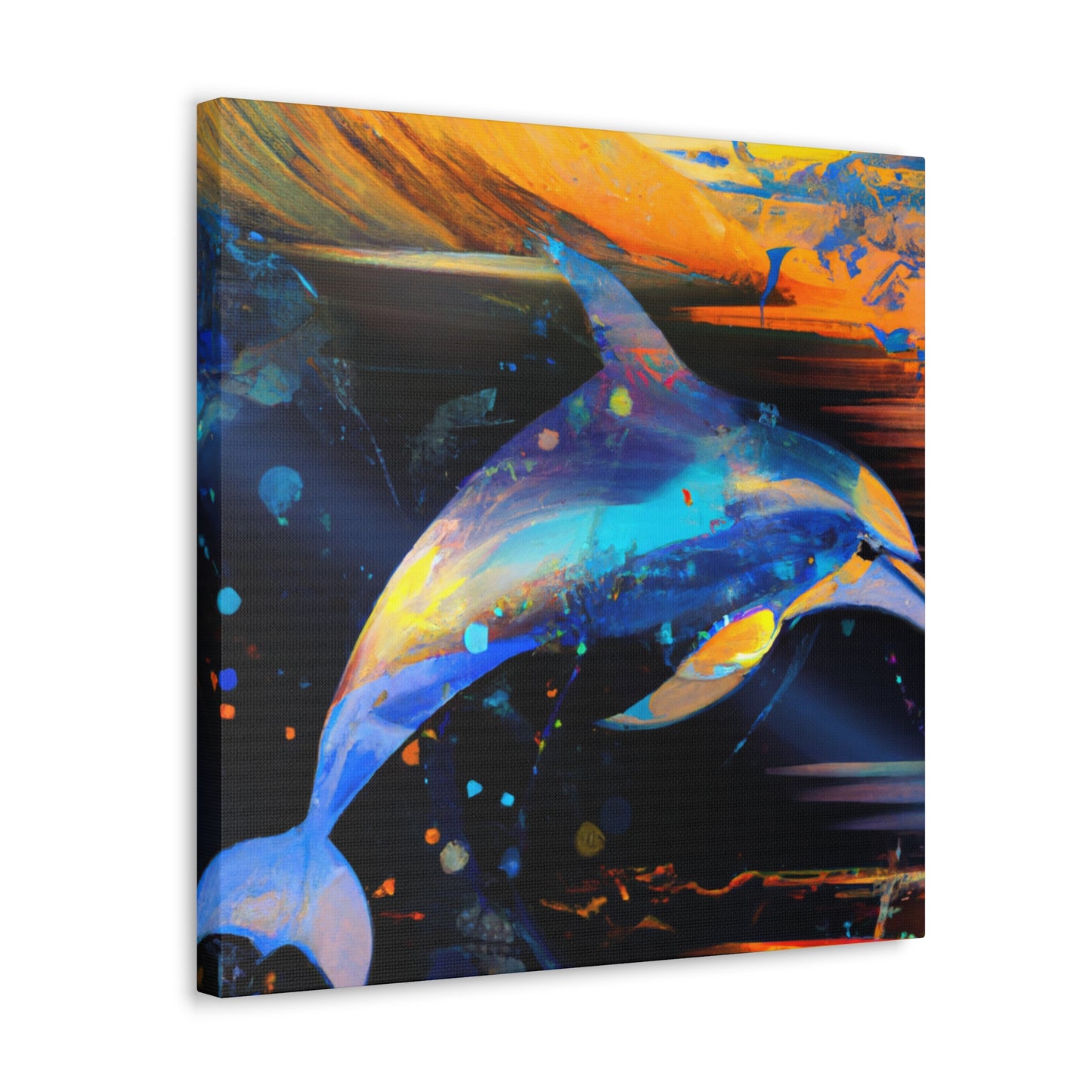 Dolphin Swim Seascape - Canvas