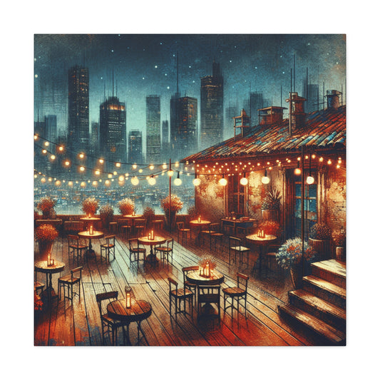 Midnight Revelry Beneath Stars - Canvas