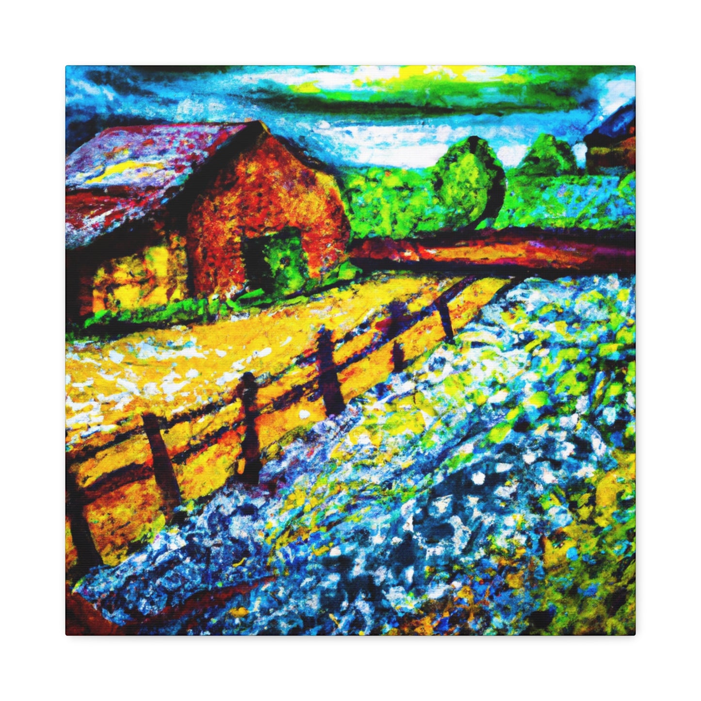 Farmhouse Expressionism Dream - Canvas