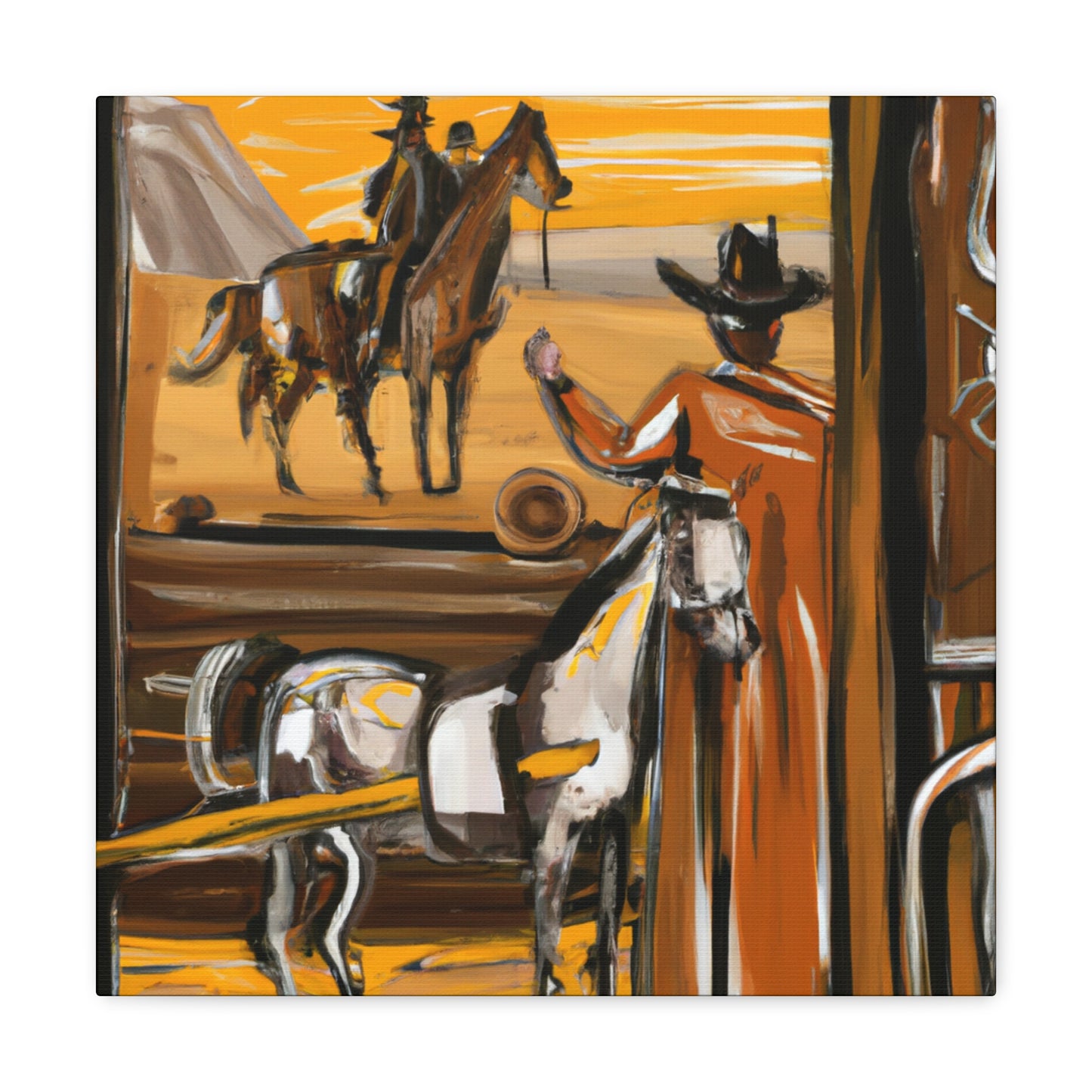 "Stagecoach in Motion" - Canvas