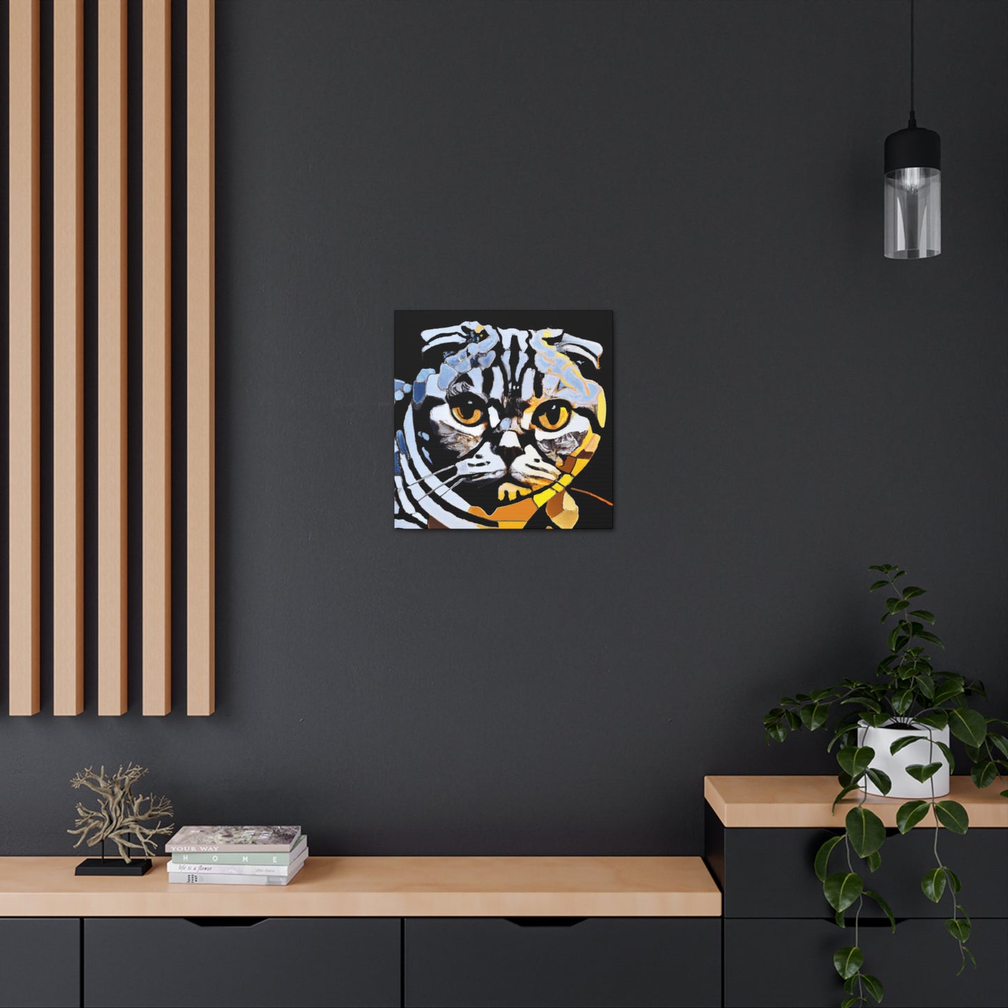 "Feline Art Deco Purr" - Canvas