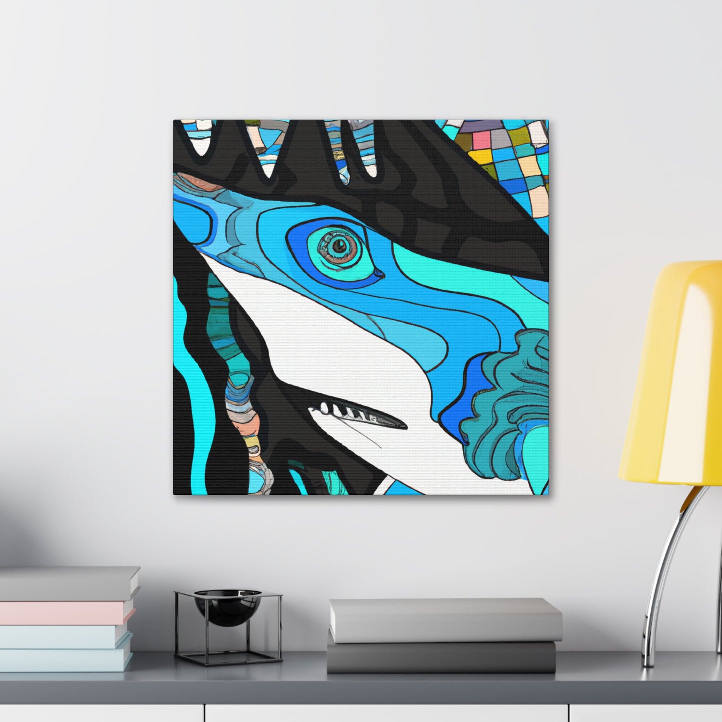 "Great White Shark Surge" - Canvas