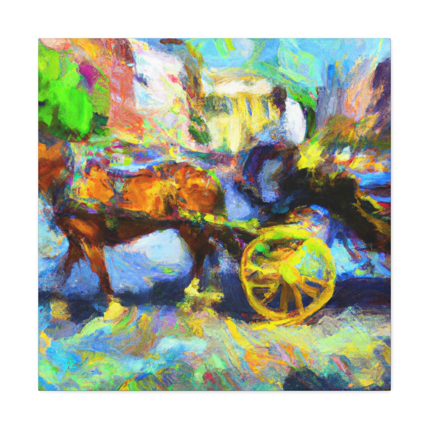 "A Joyful Carriage Ride" - Canvas