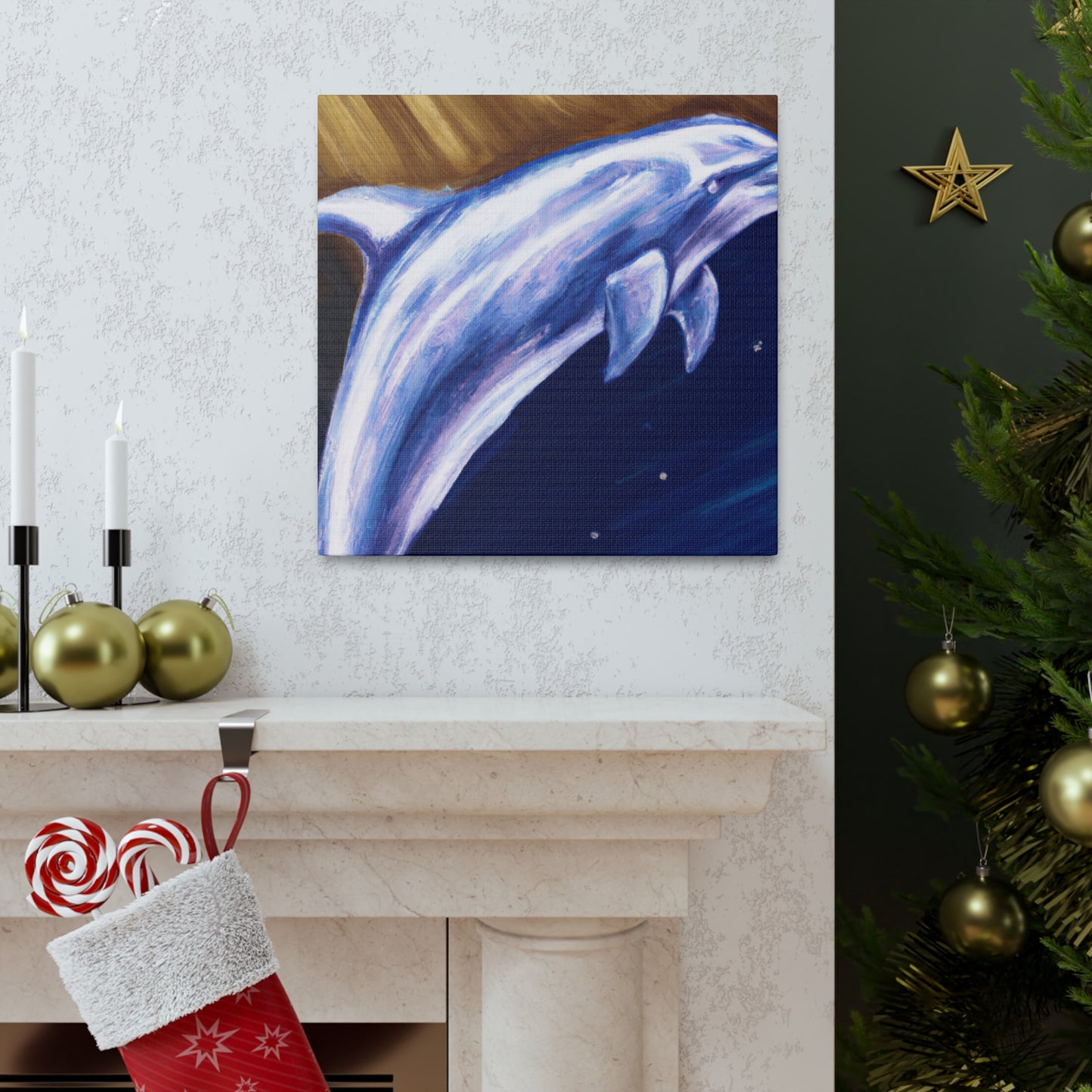 "Dolphin's Joyful Dance" - Canvas