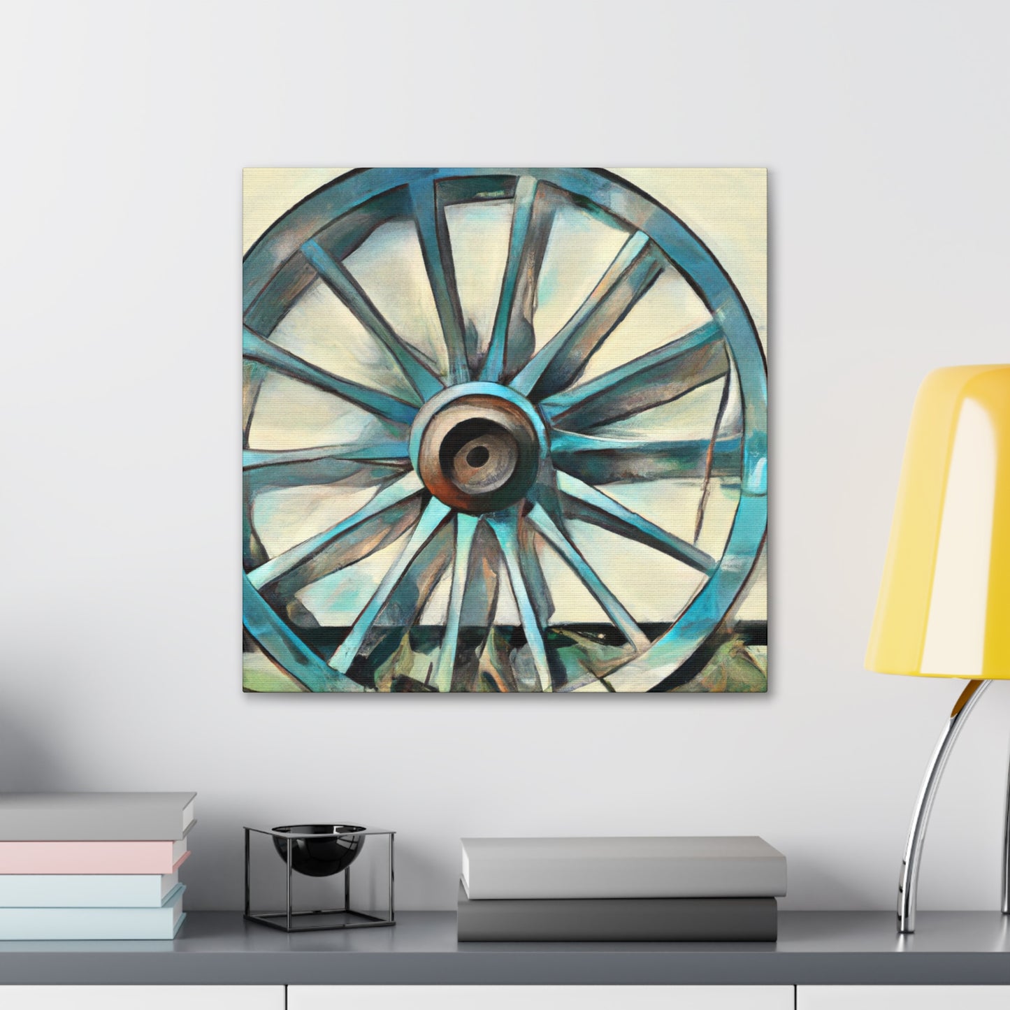 "Western Wagon Wheel Land" - Canvas