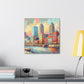 Urban Symphony: Industrial Flourish - Canvas