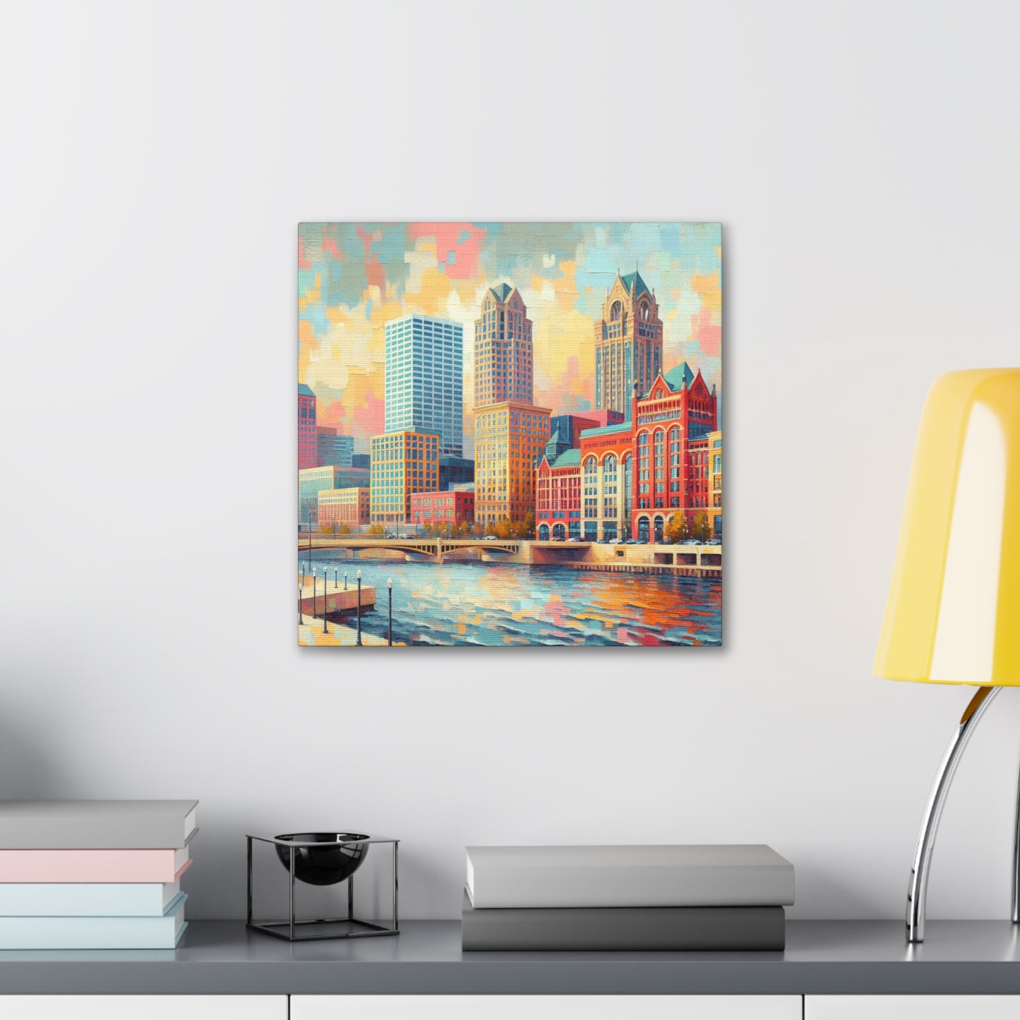 Urban Symphony: Industrial Flourish - Canvas