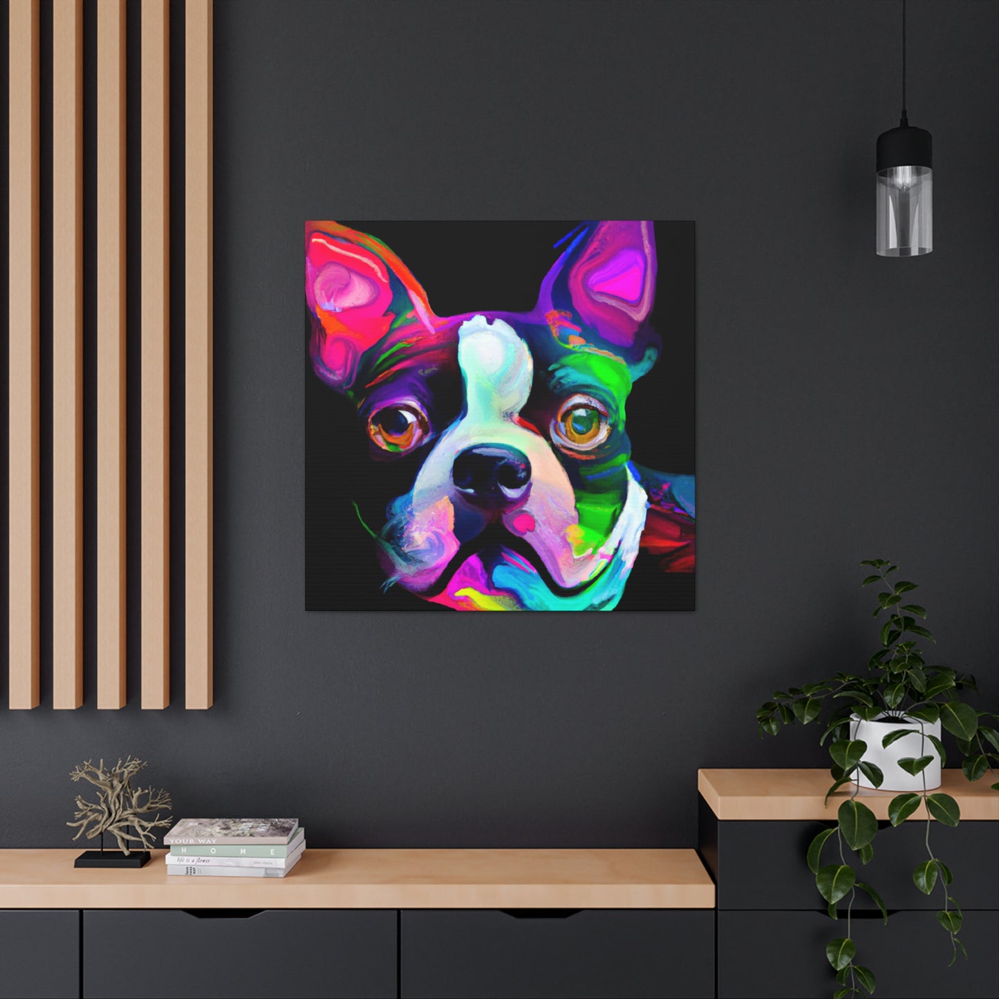 Adorable Boston Terrier - Canvas