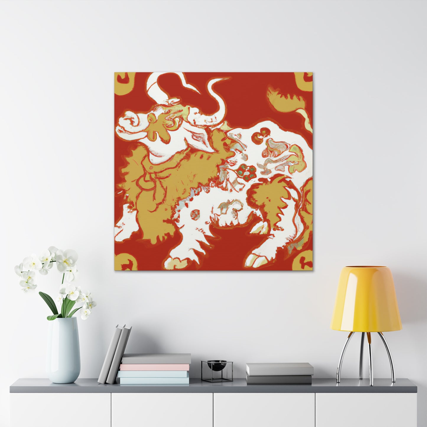 Yak Atop Mountain Peak - Canvas