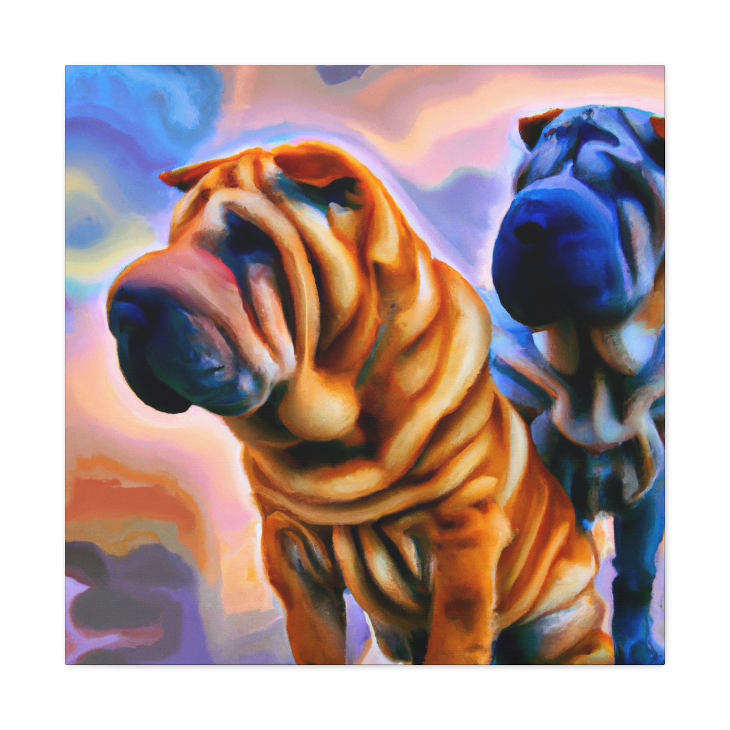 "Pensive Shar Pei Dream" - Canvas