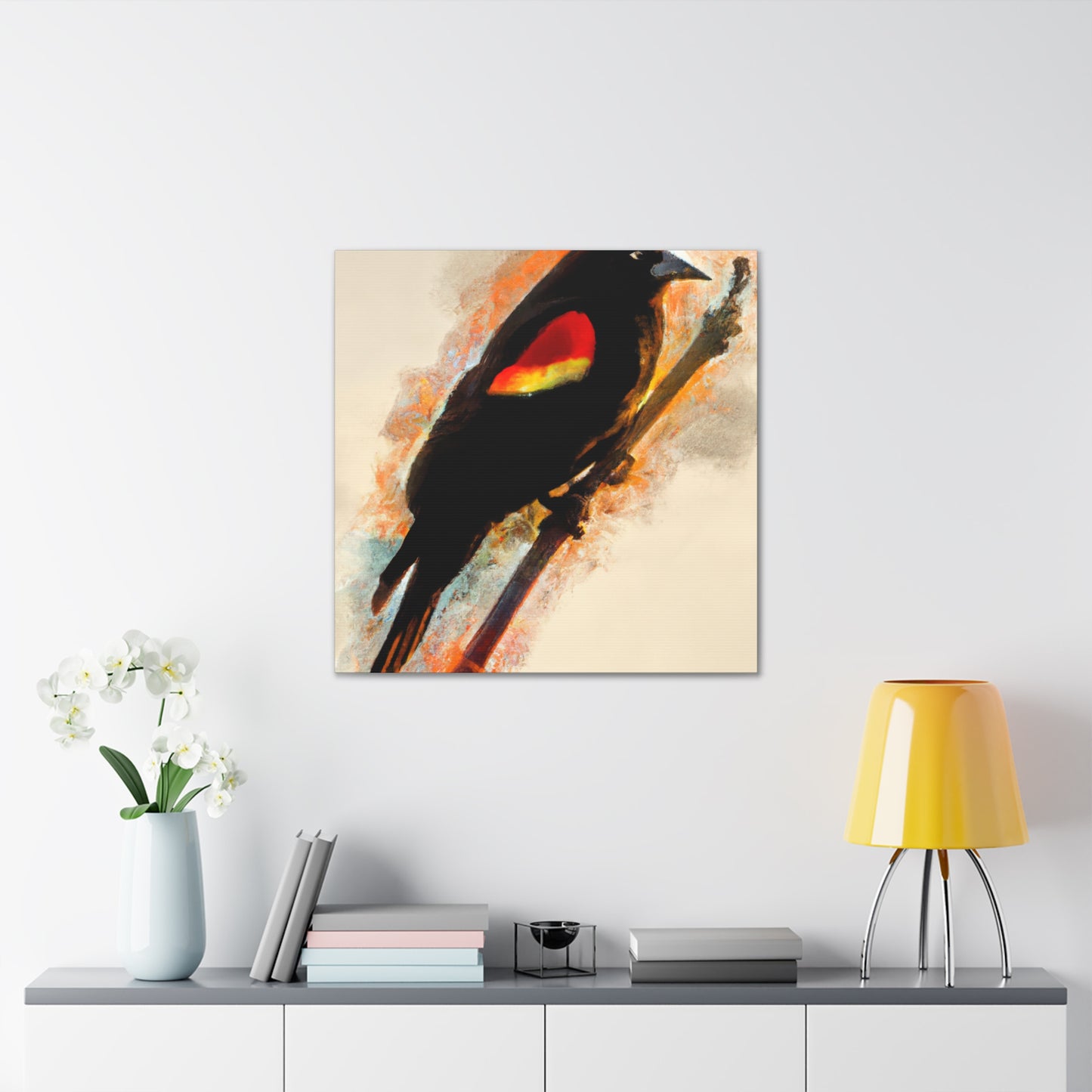 "Red Winged Joyful Anthem" - Canvas