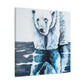 "Polar Bear in Snow" - Canvas