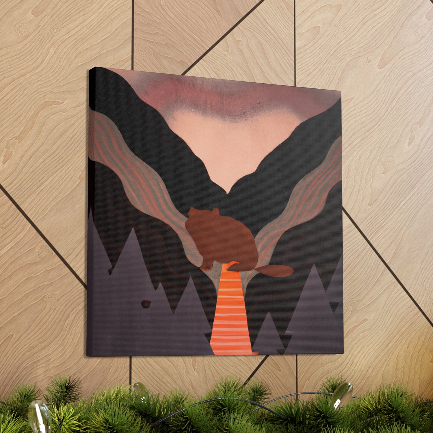 "Beaver in Art Deco" - Canvas