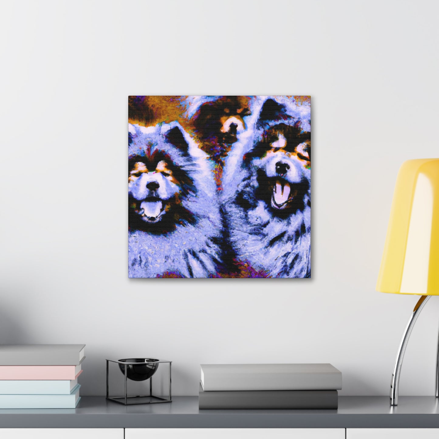 "Keeshond and Abstraction" - Canvas