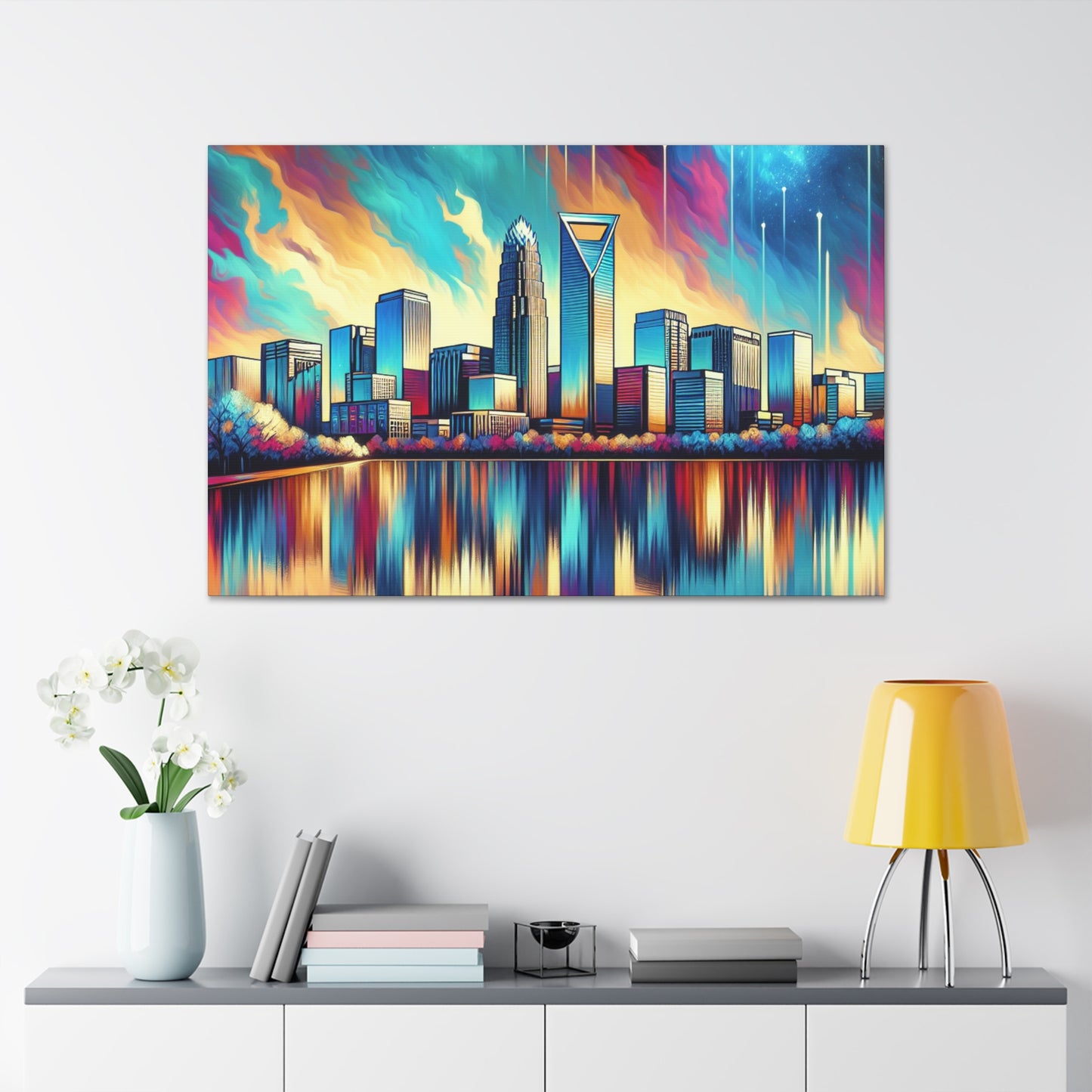 "Charlotte's Vibrant Urban Canvas" - Canvas