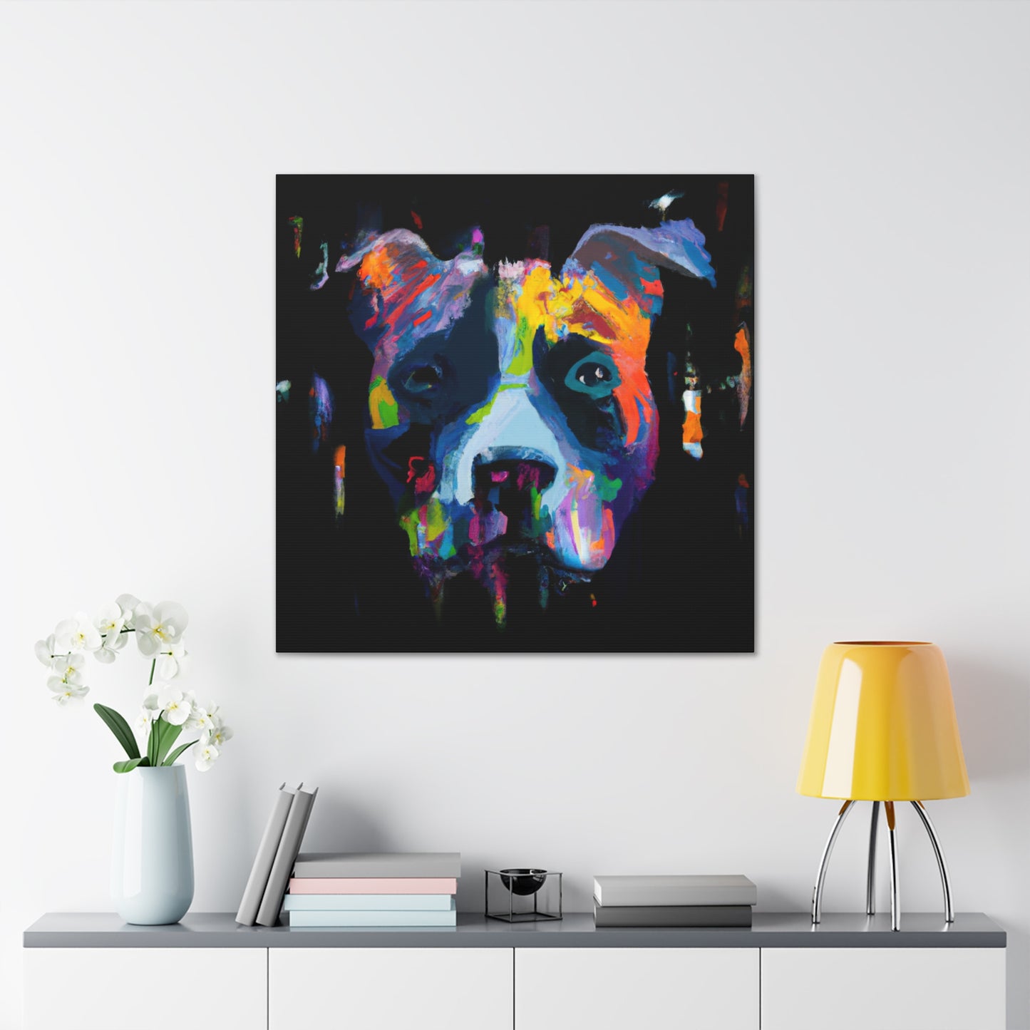 Pitbull Power Pose. - Canvas