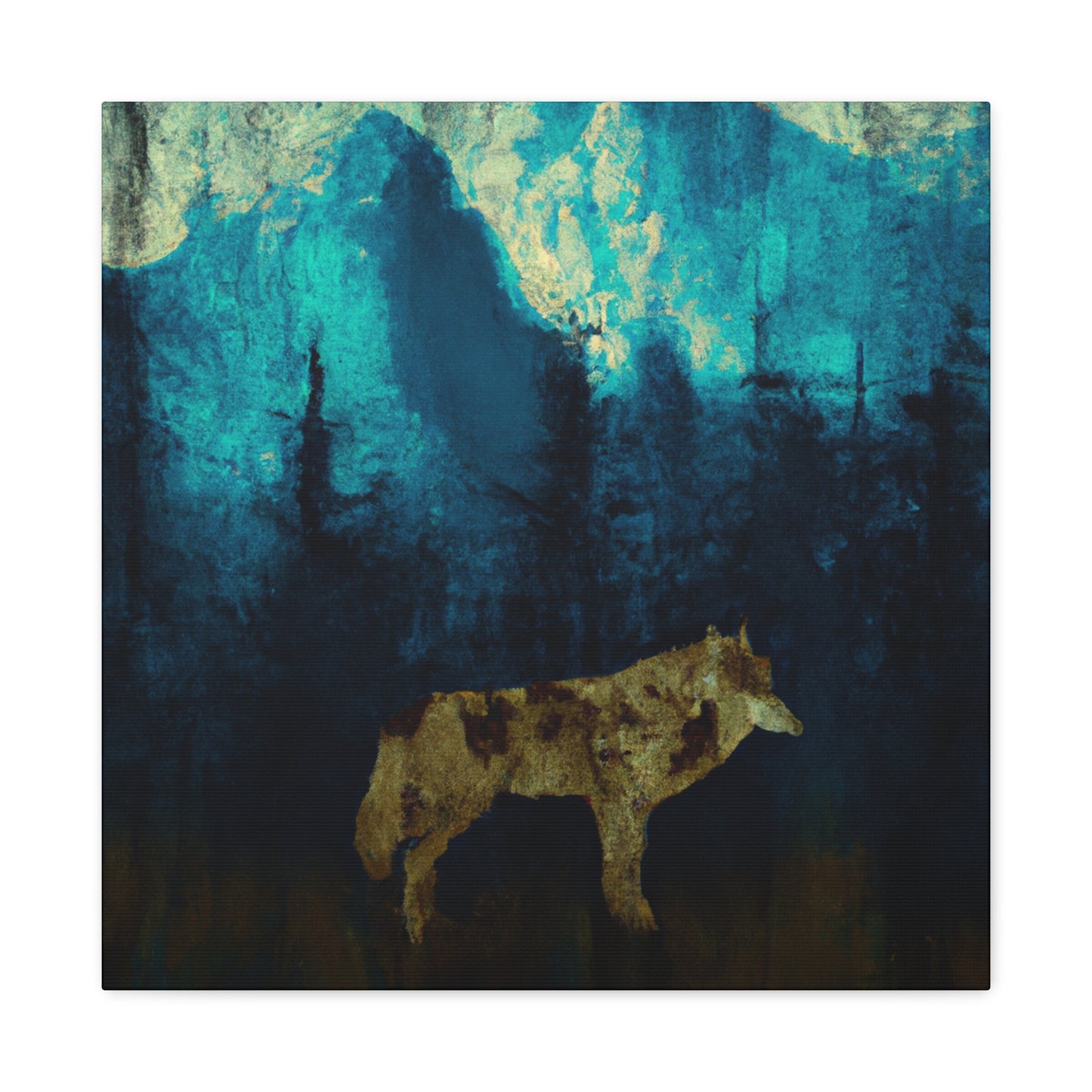 Wolf in Nature's Glow - Canvas