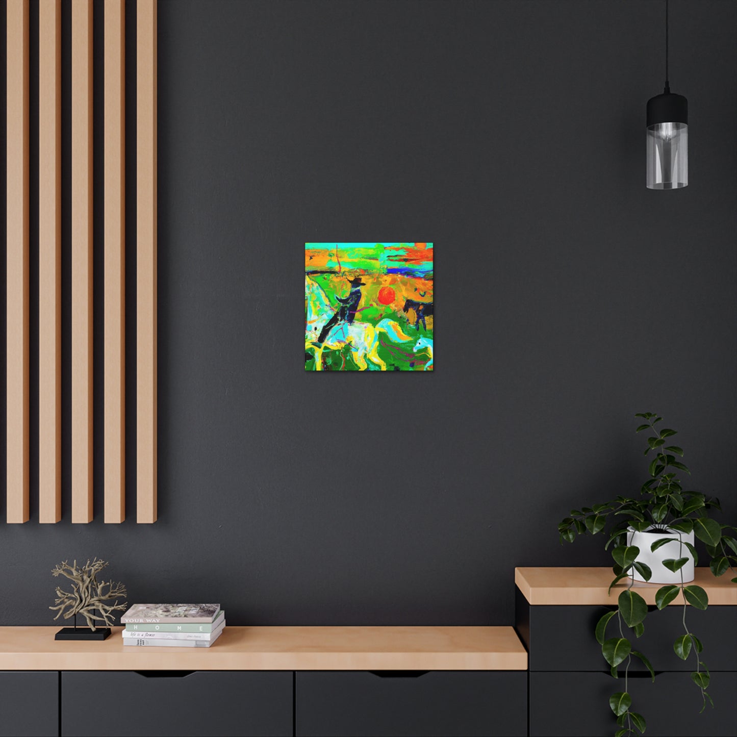 "Horses in Pastures Content" - Canvas