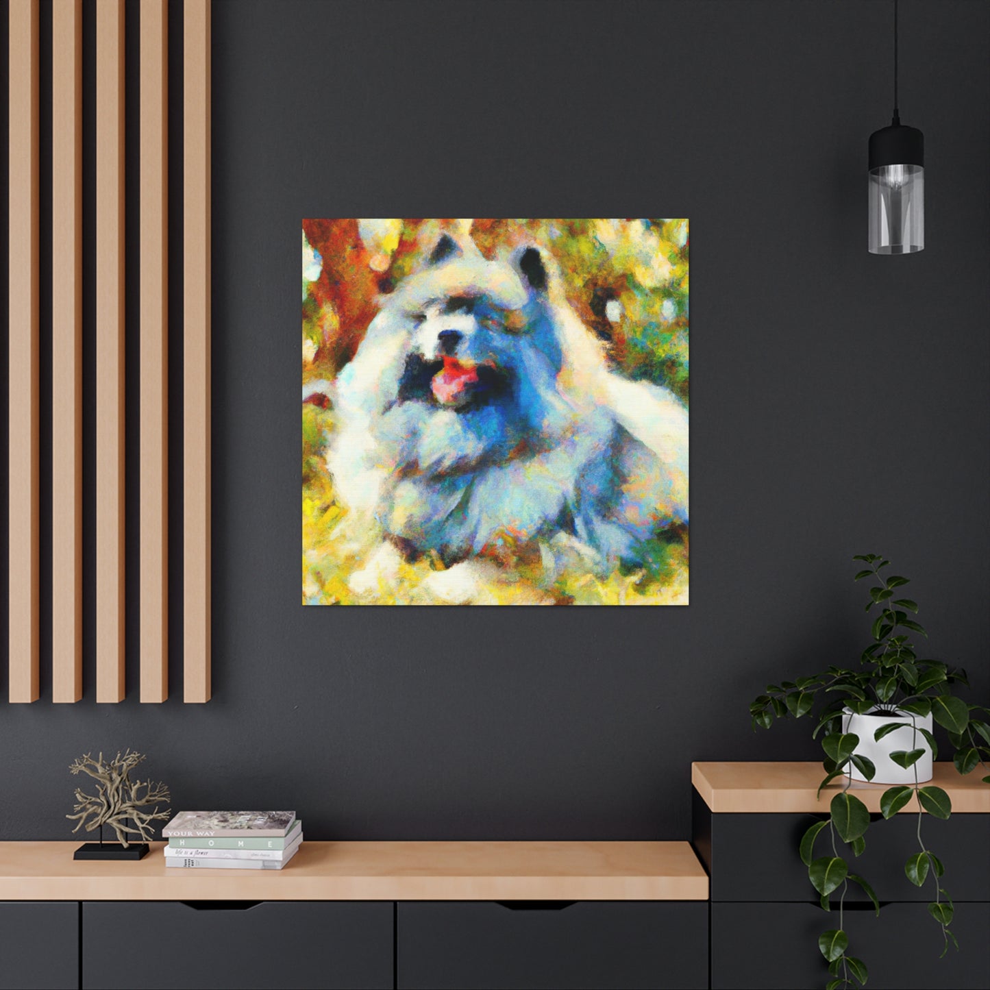 "Keeshond in Impressionism" - Canvas